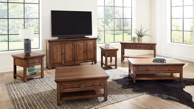 Napa Furniture Design Hill Crest Weathered Timber Entertainment Center-3