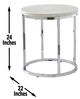 Steve Silver Co. Echo 3-Piece White Occasional Table Set with Chrome Base-3
