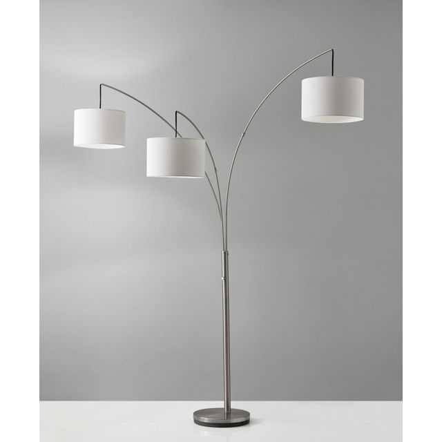 Adesso® Trinity Brushed Steel Arc Lamp-3