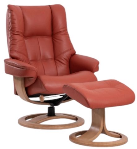 IMG® Comfort Customizable Nordic 63 Manual Recliner with Ottoman Ring Base-0