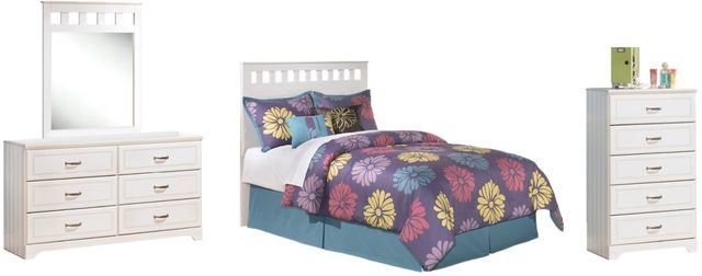 Signature Design by Ashley® Lulu 3-Piece White Full Panel Bed Set-0