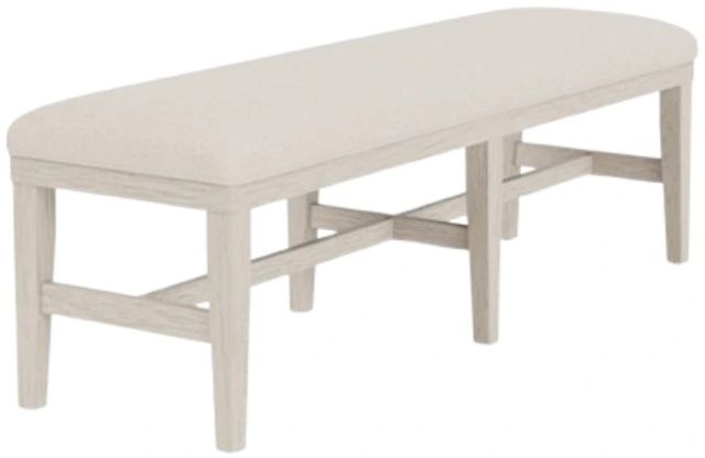 Riverside Furniture Glenndale Aged White/Wheat Upholstered Dining Bench-4