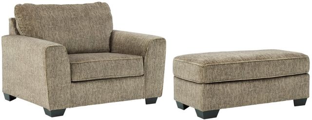Benchcraft® Olin 2-Piece Chocolate Chair and Ottoman Set-0