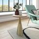 TOV Furniture Celeste Gold Ribbed Side Table with Natural Stone Top-1