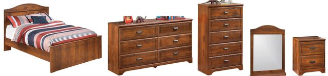 Signature Design by Ashley® Barchan 5-Piece Medium Brown Full Panel Bed Set-0