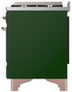 Ilve® Majestic III 60" Emerald Green Pro Style Dual Fuel Natural Gas Range with Solid Door and Copper Trim-4