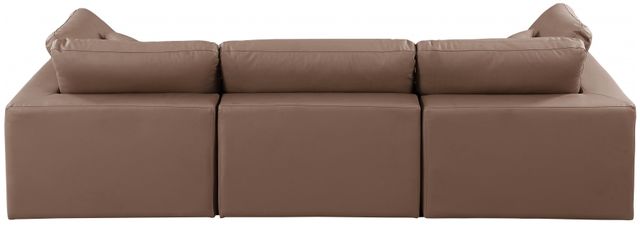 Meridian Furniture Comfy 3-Piece Brown Vegan Leather Modular Sofa-2