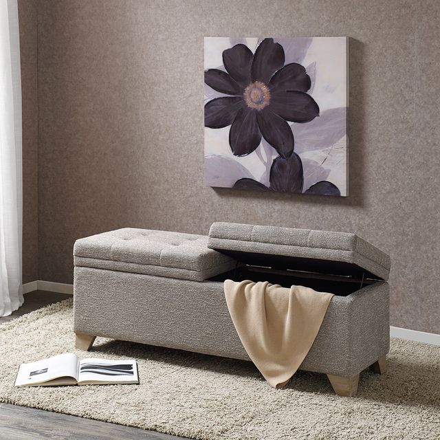 Olliix by Madison Park Grey Multi Ashcroft Storage Bench-3