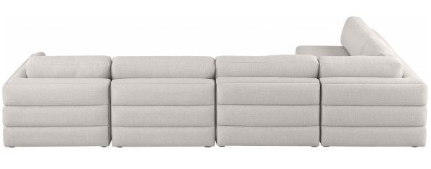 Meridian Furniture Beckham 5-Piece Beige Linen Polyester Modular Sectional-1