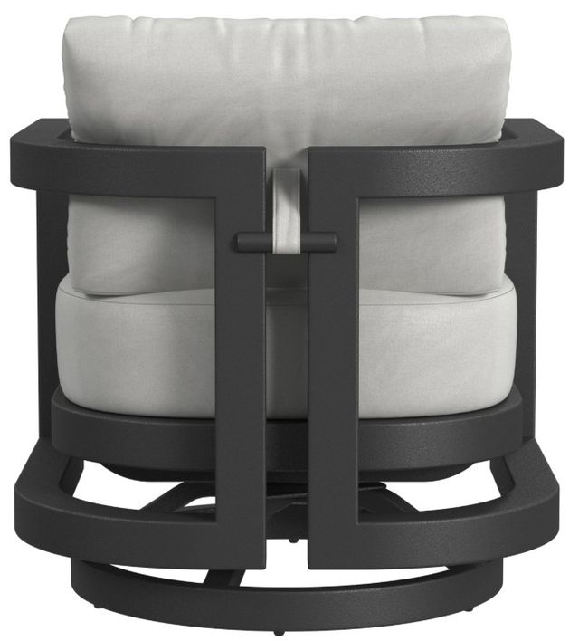 Sunset West Malibu Matte Coal Aluminum Swivel Outdoor Club Chair with Cast Silver Cushion-3