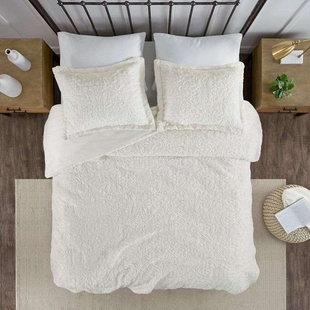 Olliix by Madison Park Bismarck Ivory Twin/Twin XL Ultra Plush Comforter Mini Set-4