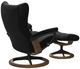 Stressless® by Ekornes® Customizable Wing Medium Manual Recliner and Ottoman with Signature Base-3