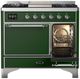 Ilve® Majestic III 40" Emerald Green Pro Style Dual Fuel Natural Gas Range with Solid Door and Chrome Trim-3
