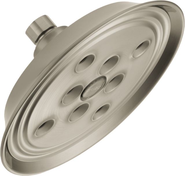 Brizo Essential™ Brilliance® Brushed Nickel 7" Classic Round H2Okinetic® Single Function Wall Mount Showerhead-0
