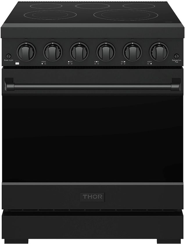 Thor Kitchen 30" Black Pro Style Electric Range with Precision Knob Control & Black Hardware-0