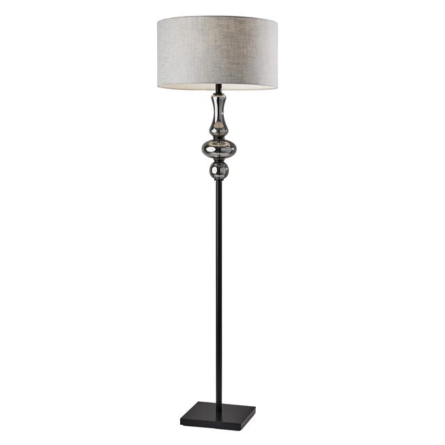 Adesso® Natalie Black/Smoked Glass Floor Lamp-0
