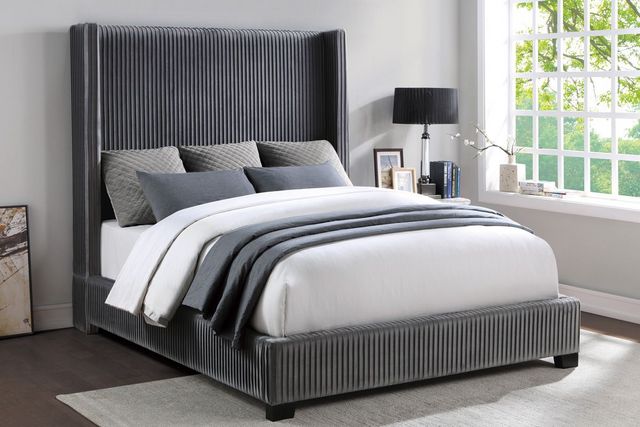 Front view of a modern full-size bed frame 