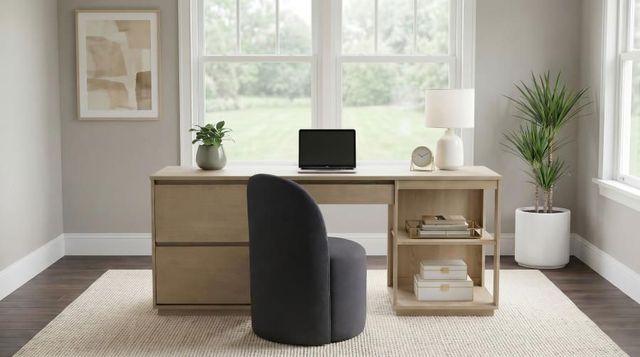 Coaster® Harkes Light Elm Computer Desk with Adjustable Shelf-1