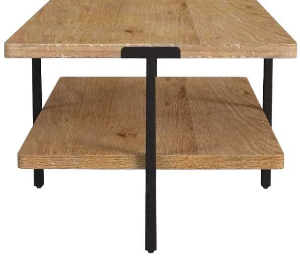Flexsteel® Millwork Umber Rectangular Coffee Table with Black Legs-3