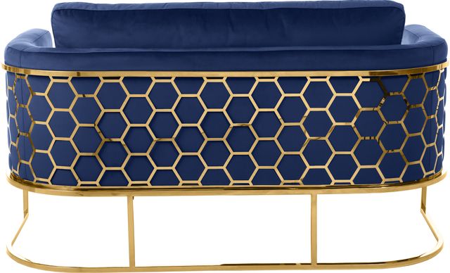 Meridian Furniture Casa Navy/Gold Velvet Loveseat-1
