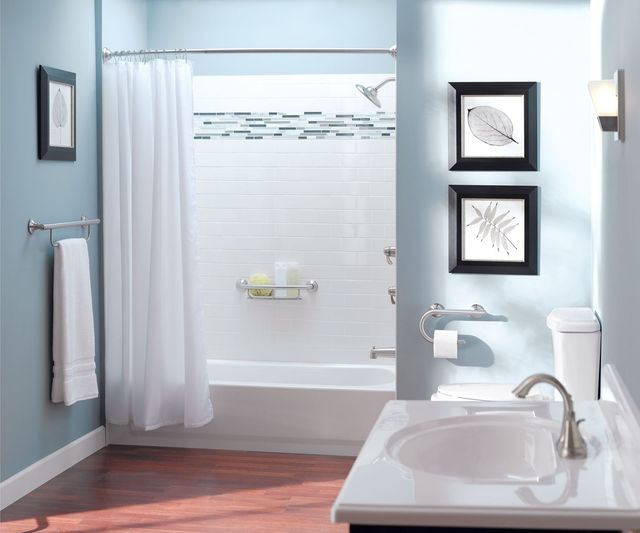 Moen® Brushed Nickel 8" Grab Bar with Paper Holder-3