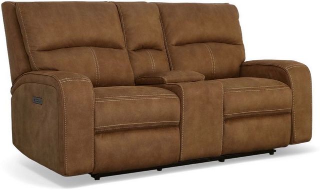 Flexsteel® Nirvana Saddle Power Reclining Loveseat with Console and Power Headrests-0