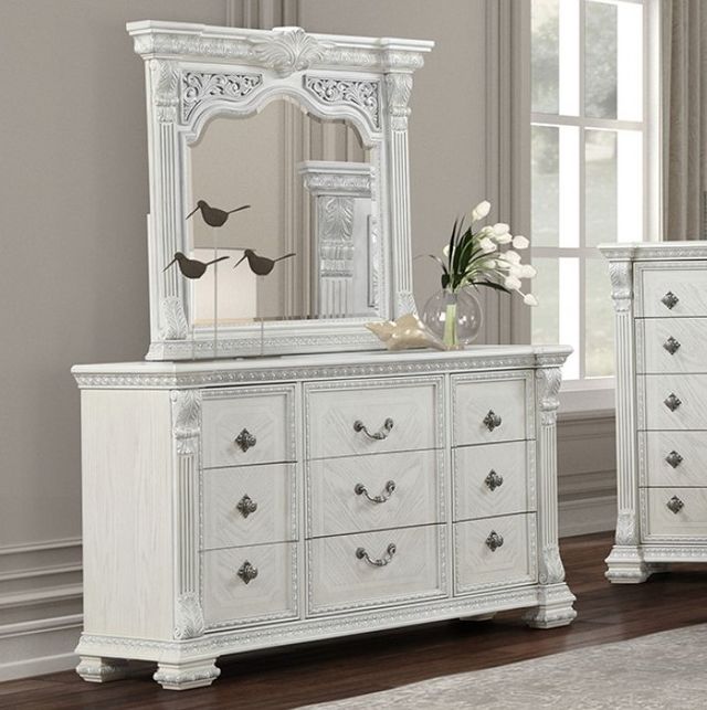 Furniture of America® Promenade Wire Brushed White Dresser-1