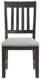 Elements International Montrose Espresso/Light Gray Upholstered Dining Side Chair-3