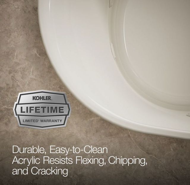 KOHLER® Underscore® Biscuit 66" x 36" Drop-In/ Undermount Heated Whirlpool Bath-4