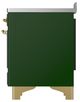 Ilve® Majestic III 48" Emerald Green Pro Style Induction Range with Solid Door and Brass Trim-4