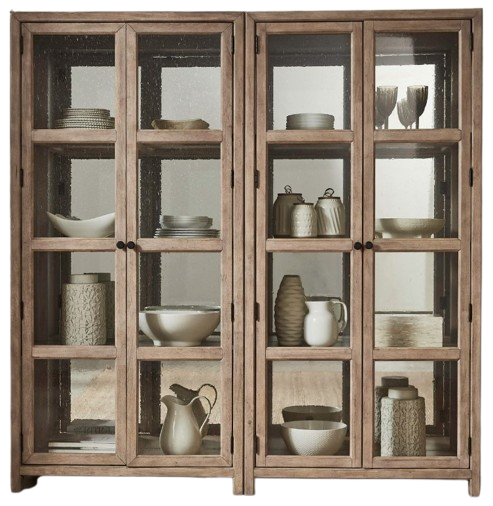 ダイニング　クリオキャビネット　アメリカ Walnut 70.5 in. H Corner Curio Display Cabinet with 5