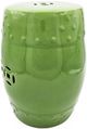 A & B Home Green Barrel Stool-3