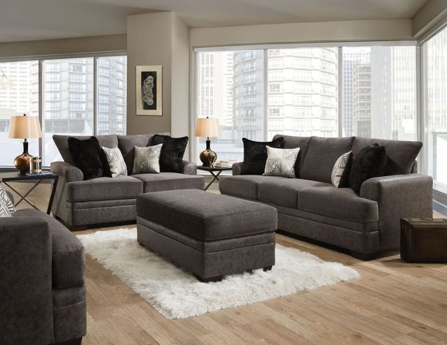 Peak Living Akan Graphite/Saddle Up Graphite Storage Ottoman-1