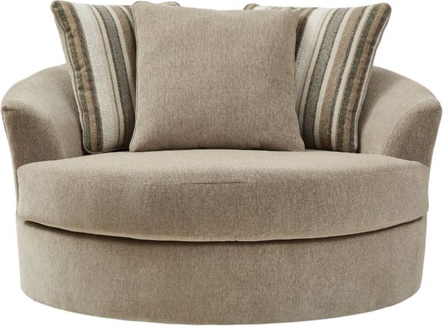 Benchcraft® Linenhause Dune Oversized Swivel Accent Chair-2
