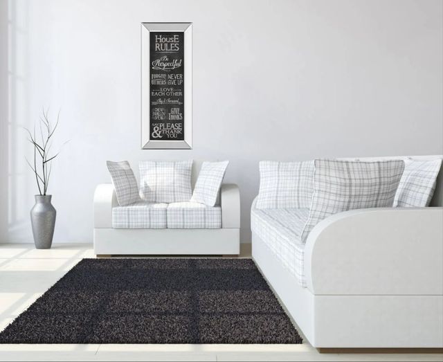 Classy Art House Rules by Susan Ball Mirror Framed Wall Art-2