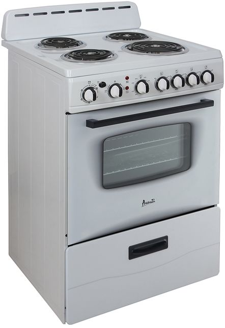 Avanti® 24" White Freestanding Electric Range-2