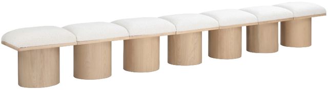 Meridian Furniture Pavilion 7-Piece Cream/Natural 126" Modular Bench Set-0
