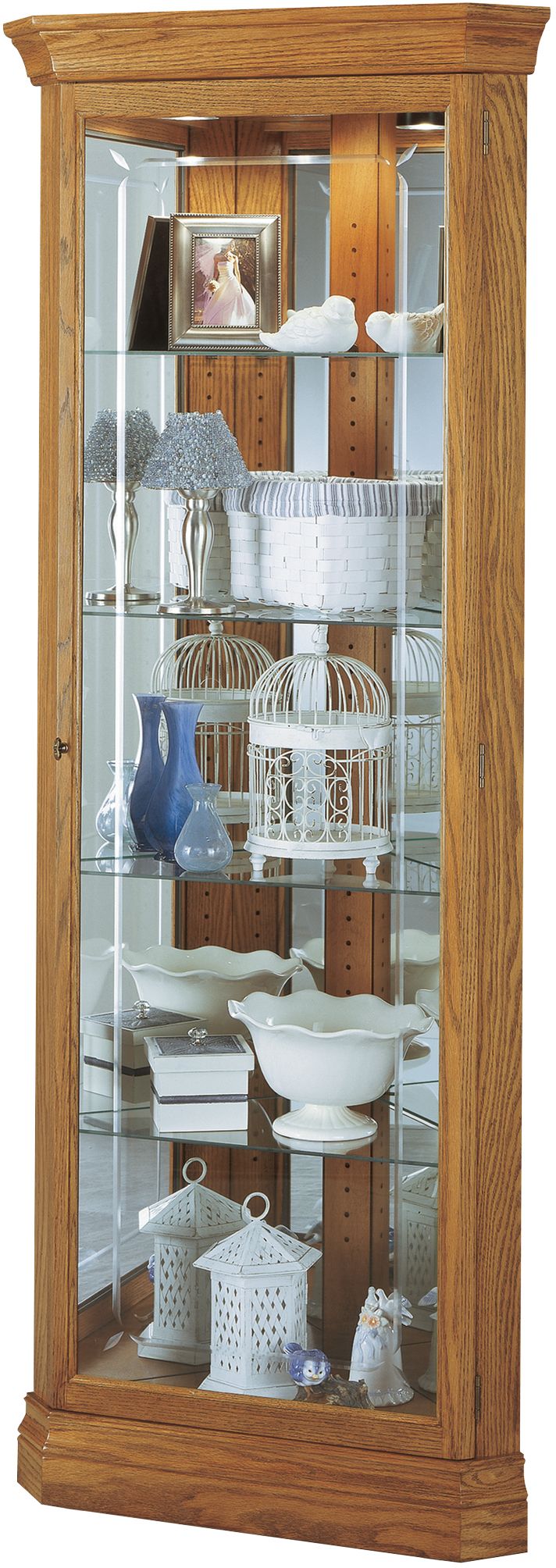 Howard Miller Hammond Golden Oak Curio Cabinet Carolina Appliance Furniture Conway NC
