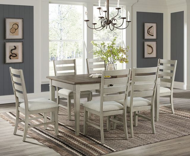 Elements International Farmington 7-Piece Light Beige/Medium Brown/Washed Stone Dining Set-3