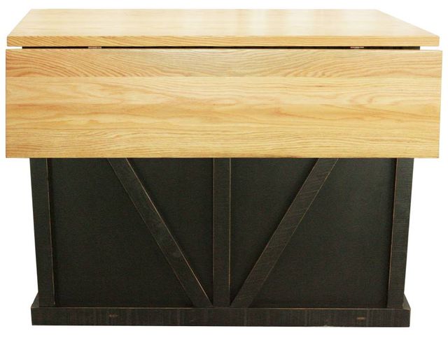 American Heartland Manufacturing Rustic Antique Black 3-Shelf Shutter Door Kitchen Island-2