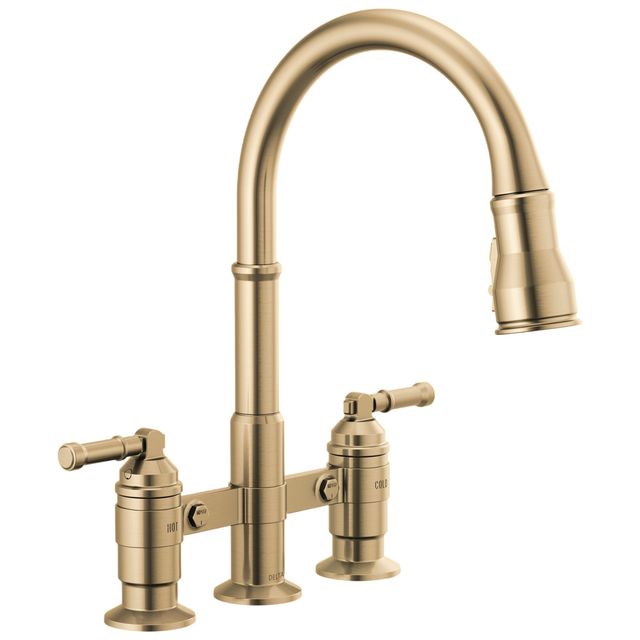 Delta Broderick® Champagne Bronze Two Handle Kitchen Faucet -0