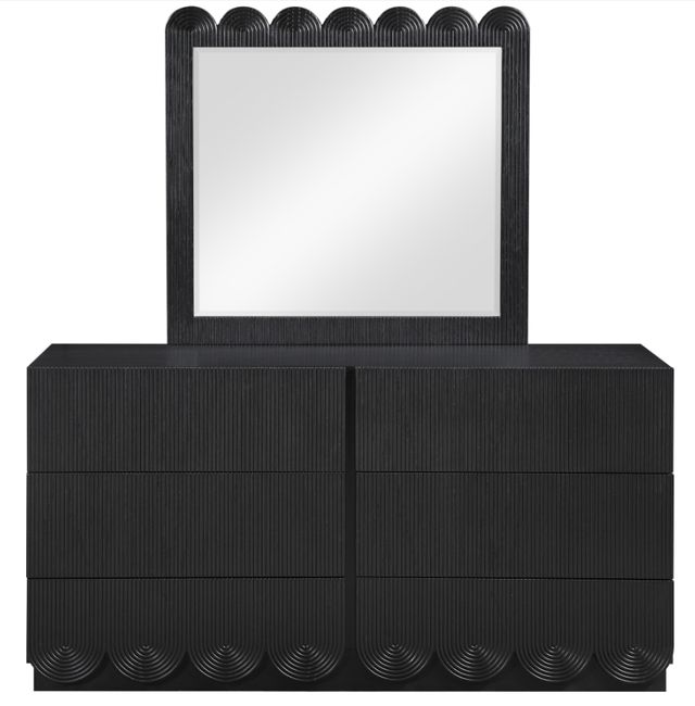 Meridian Furniture Scallop Black Mirror-1