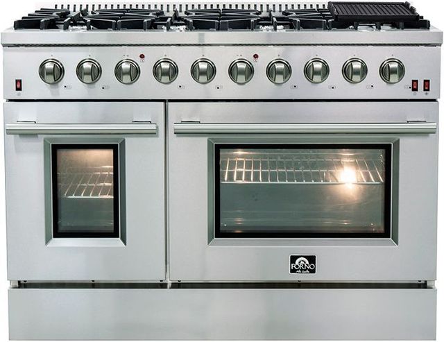 FORNO® Galiano 48" Stainless Steel Pro Style Gas Range-0