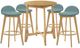 Armen Living Vera 5-Piece Natural/Teal Bar Set-0