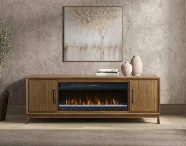 Martin Furniture Williamsburg Mid-tone Brown 80" Fireplace TV Stand-1