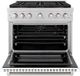 ZLINE Paramount Series 36" Stainless Steel Pro Style Gas Range with White Matte Door-1