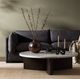 Four Hands Toli Italian White Coffee Table with Smoked Black Base-3