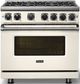 Viking® 7 Series 36" Pure White Pro Style Natural Gas Range-2