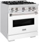 ZLINE Classic Series 36" Satin Stainless Steel Pro Style Dual Fuel Range with White Matte Door-2