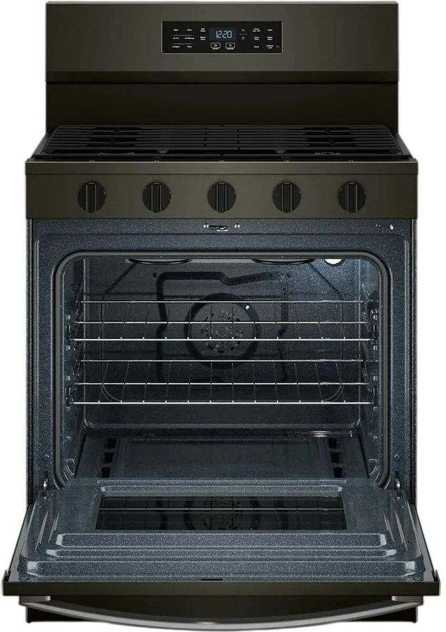 Whirlpool® 30" Black Stainless Steel Freestanding Gas Range with Air Cooking Technology-1